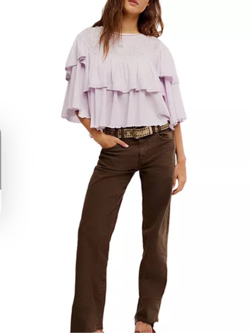 Free People Rose Ruffle Party Tee S NWT - Picture 5 of 13